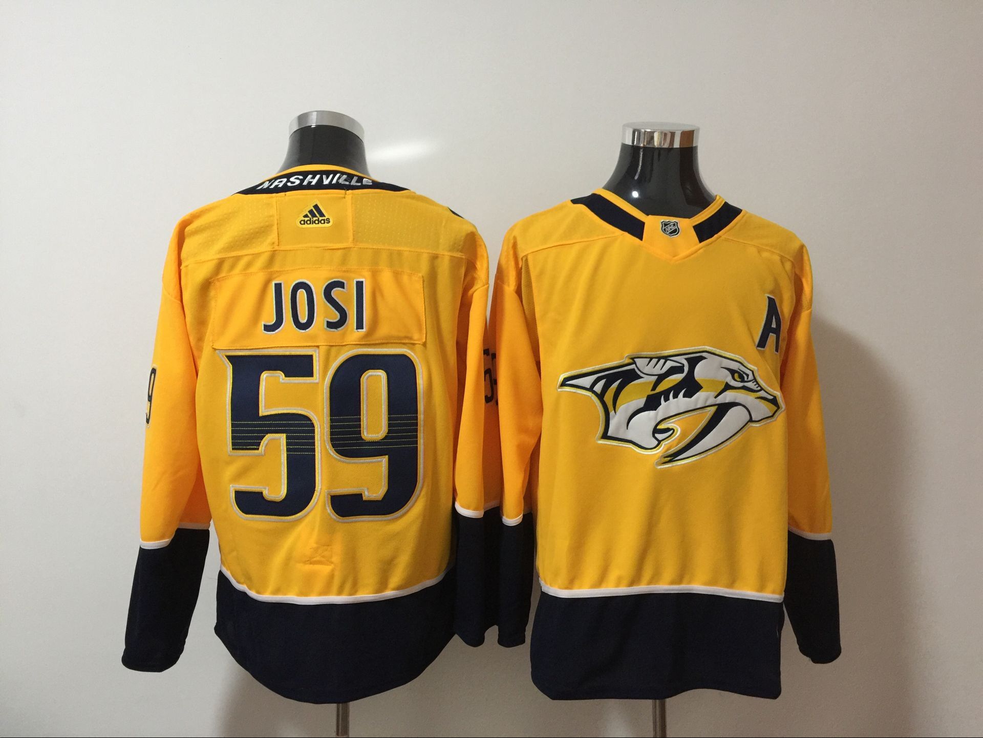 Men Nashville Predators #59 Josi Yellow Hockey Stitched Adidas NHL Jerseys